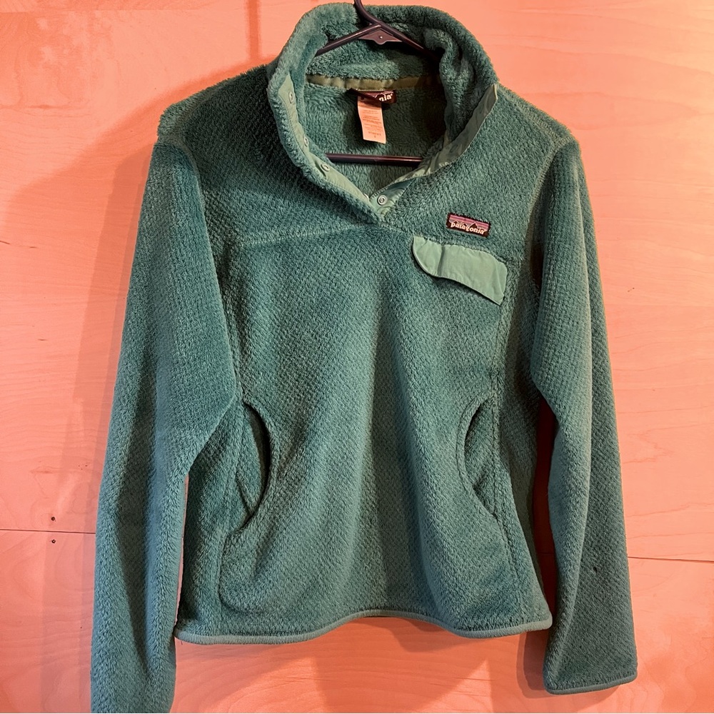 Teal Patagonia snap pullover